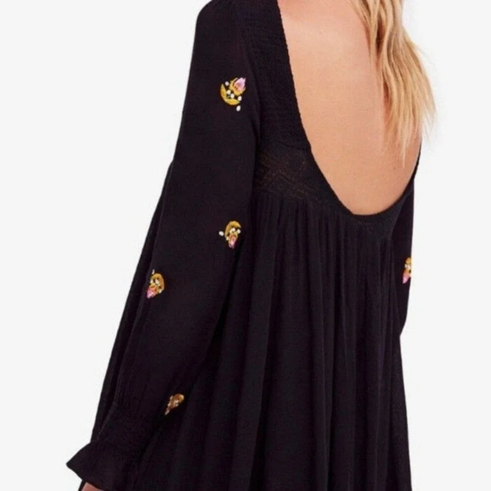 Free People Mohave Embroidered Mini Dress Size S